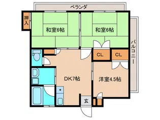 メゾンドブランシュ鴨池【3階】の間取り