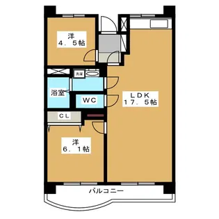富吉グリーンハイツ1号棟【6階】の間取り