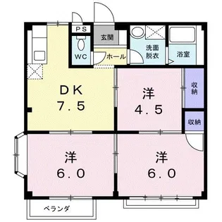 エルディム若月D【1階】の間取り