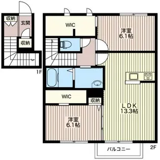 群馬県邑楽郡大泉町大字古氷【アパート】の間取り
