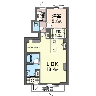 シャンペトルII【1階】の間取り