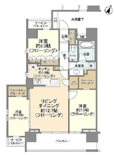 クレヴィア新宿若松町【5階】の間取り