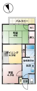 あみのアパート【2階】の間取り