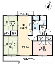 UR中山五月台【5階】の間取り