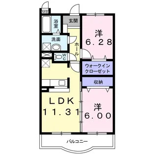 フォレストコート・アゼリア【3階】の間取り