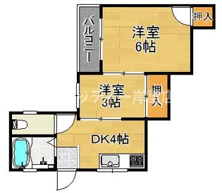 天下茶屋住宅【3階】の間取り