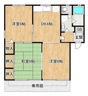 コーポ2000A棟・B棟【1階】の間取り
