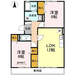 アーバンツインピア湊【1階】の間取り