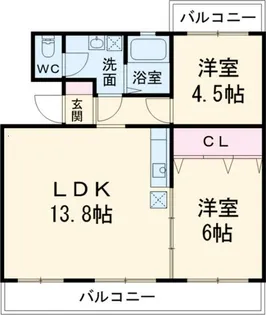 第一我心ケ丘マンション【2階】の間取り