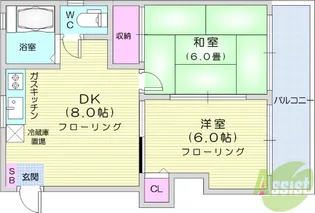 第13ジュリヤン【4階】の間取り