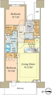 HARUMI FLAG PARK VILLAGE C棟【9階】の間取り