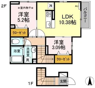 エスケーハイツ【2階】の間取り