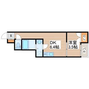 プラウディア仙台清水沼B棟【1階】の間取り