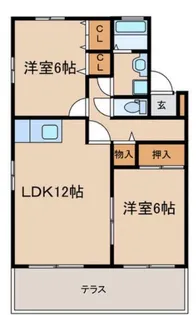 サニーホームズ宮ノ陣【2階】の間取り
