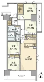 パークホームズ浦和常盤ステーションプレミア【9階】の間取り