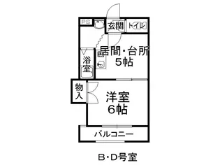 1DKの間取り画像