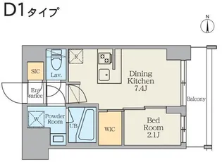 クレストコート東日暮里【6階】の間取り