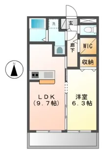 1LDKの間取り画像