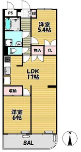 神奈川県川崎市多摩区登戸【マンション】の間取り