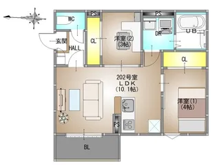 REGALEST 東岡山【2階】の間取り