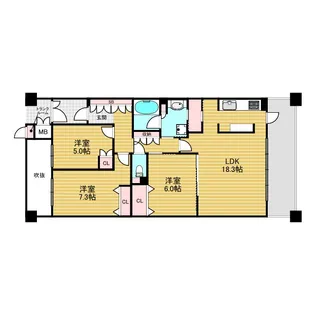 プラウド千里山【2階】の間取り
