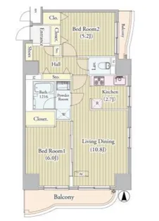東京都新宿区高田馬場2【マンション】の間取り