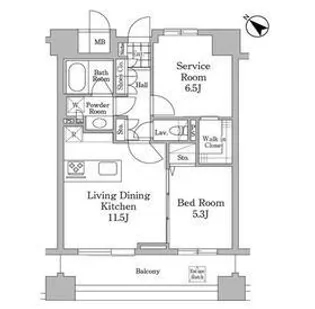 ユニコーンバリー恵比寿【8階】の間取り