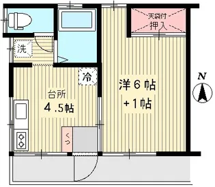 1Kの間取り画像