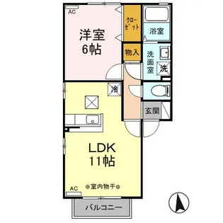 ブロードマインド A【1階】の間取り