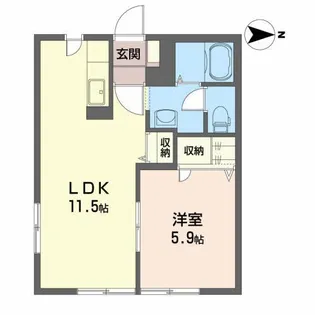 メゾンアマ-ニ【1階】の間取り