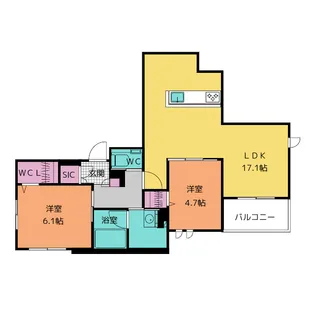 Asgard金山【2階】の間取り