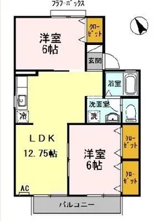 セジュール渋川 B棟【2階】の間取り