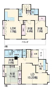 千葉県柏市南増尾3【一戸建】の間取り