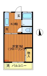 東京都武蔵野市中町3【アパート】の間取り