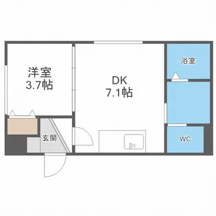 メニーズコート東屯田通【1階】の間取り