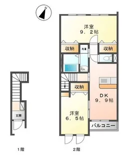 高知県香美市土佐山田町楠目【アパート】の間取り