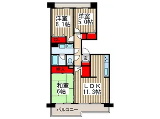 鴻巣東ハイツ【1階】の間取り