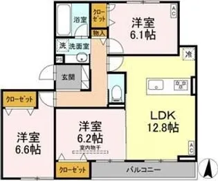 セレスティア本荘中ノ町 B【2階】の間取り