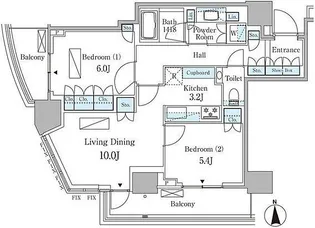 東京都港区南青山1【マンション】の間取り