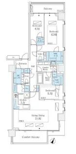 パークコート一番町【7階】の間取り