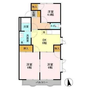 グレース田喜野井I番館【2階】の間取り