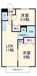 クオリア B【1階】の間取り
