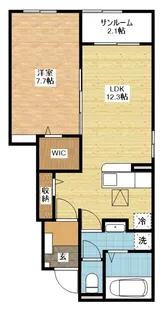 エバーグリーンII B棟【1階】の間取り