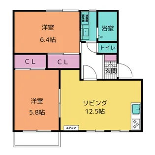 エバーエール B棟【2階】の間取り