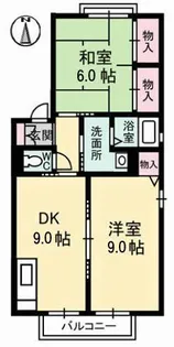 レーベン板野 A棟【2階】の間取り