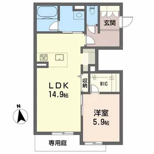 シャーメゾンマヒナ【1階】の間取り