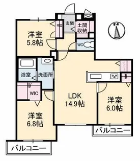 ツアンガーデン A棟【3階】の間取り