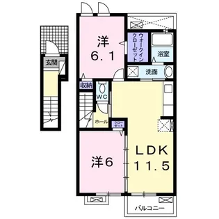 ウィステリアB【2階】の間取り