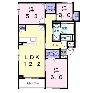 ブラン ラフィーネ大森西【2階】の間取り