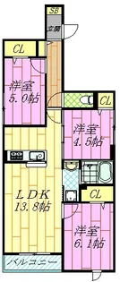 セレスティア東葛西V【2階】の間取り